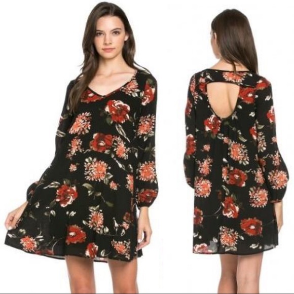 mittoshop Dresses & Skirts - 3/$12 Mittoshop Black Floral Dress Small